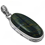 Load image into Gallery viewer, 925 Sterling Silver Hawk's Eye Pendant for Women | Gemstone Jewelry