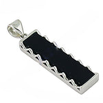 Load image into Gallery viewer, Silver Black Onyx Pendant for Women | Modern Geometric Jewelry