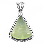 Load image into Gallery viewer, 925 Silver Green Gemstone Pendant | Triangle Necklace for Women