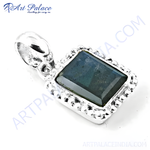 Load image into Gallery viewer, 925 sterling silver rectangular labradorite pendant, featuring a shimmering blue and green gemstone.