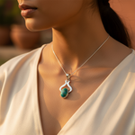 将图像加载到图库查看器中, 925 Silver Turquoise Pendant for Women | Gemstone Jewelry Gift