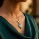 将图像加载到图库查看器中, 925 Silver Moonstone Pendant for Women | Gemstone Jewelry