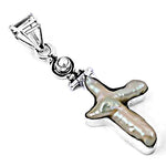 Load image into Gallery viewer, 925 Sterling Silver Pearl Cross Pendant for Women | Gift