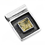 Load image into Gallery viewer, 925 Silver Citrine Pendant | Square Gemstone Pendant for Women