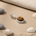 Load image into Gallery viewer, 925 Silver Tiger's Eye Pendant | Oval Stone Necklace for Women