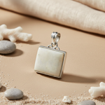 将图像加载到图库查看器中, 925 Silver Moonstone Pendant for Women | Rectangle Gemstone