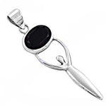 Load image into Gallery viewer, 925 Silver Black Onyx Pendant for Women | Modern Necklace
