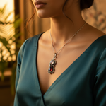 将图像加载到图库查看器中, 925 Silver Garnet & Moonstone Pendant for Women | Gemstone Jewelry