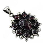 Load image into Gallery viewer, 925 Sterling Silver Garnet Pendant for Women | Gemstone Jewelry