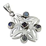 Load image into Gallery viewer, 925 Silver Flower Pendant with Gemstones | Women's Jewelry