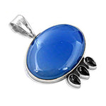 Load image into Gallery viewer, 925 Silver Blue Chalcedony Pendant | Women's Gemstone Jewelry
