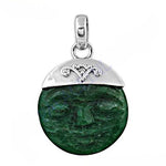 Load image into Gallery viewer, 925 Silver Green Jade Face Pendant | Women's Jewelry Gift