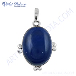 Load image into Gallery viewer, 925 sterling silver pendant with a large, oval blue gemstone center, perfect for adding a touch of elegance to any outfit.