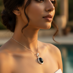 Load image into Gallery viewer, 925 Silver Black Onyx Pendant | Oval Gemstone Jewelry for Women