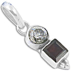 Load image into Gallery viewer, 925 Silver Cubic Zirconia & Garnet Pendant | Women's Jewelry