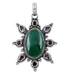 Load image into Gallery viewer, 925 Silver Gemstone Pendant for Women | Green Onyx Jewelry