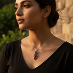 将图像加载到图库查看器中, 925 Silver Red Carnelian Pendant for Women | Gemstone Jewelry