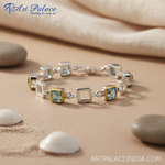 Load image into Gallery viewer, Pulsera de topacio azul en plata 925 para mujer | Uso diario