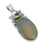 Load image into Gallery viewer, 925 Silver Chalcedony Pendant | Citrine Gemstone | Women's Gift