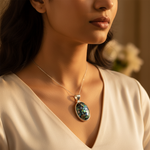 Load image into Gallery viewer, Colgante de concha de abulón en plata 925 para mujer | Joyería con piedras preciosas