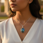 Load image into Gallery viewer, 925 Silver Abalone Shell Pendant for Women | Gemstone Jewelry