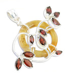Load image into Gallery viewer, 925 Silver Garnet Pendant Necklace for Women | Floral Jewelry