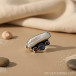 Load image into Gallery viewer, Sterling Silver Pearl & Gemstone Ring for Women