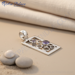 Load image into Gallery viewer, Collar con colgante de amatista en plata 925 | Regalo geométrico para mujer