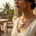 Load image into Gallery viewer, 925 Silver Pearl & Rose Quartz Pendant for Women | Gemstone Jewelry