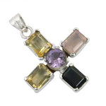 Load image into Gallery viewer, 925 Silver Gemstone Cross Pendant for Women | Fashion Jewelry