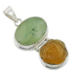 Load image into Gallery viewer, 925 Silver Green & Yellow Gemstone Pendant | Women's Necklace