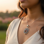 Load image into Gallery viewer, 925 Silver Garnet Pendant Necklace for Women | Gemstone Jewelry