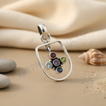 Load image into Gallery viewer, 925 Silver Multi-Gemstone Pendant Necklace for Women