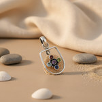 将图像加载到图库查看器中, 925 Silver Multi-Gemstone Pendant Necklace for Women