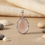 Load image into Gallery viewer, 925 Silver Rose Quartz Pendant for Women | Gemstone Jewelry