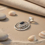 将图像加载到图库查看器中, 925 Silver Sapphire Pendant Necklace | Women's Openwork Jewelry