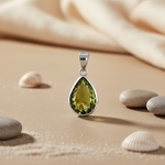 Load image into Gallery viewer, 925 Silver Peridot Teardrop Pendant | Gemstone Jewelry for Women