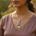 Load image into Gallery viewer, Colgante de piedra rosa en plata 925 para mujer | Joyería con piedras preciosas