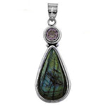 Load image into Gallery viewer, 925 Silver Labradorite & Amethyst Pendant for Women | Gift Jewelry
