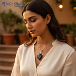 Load image into Gallery viewer, 925 Silver Black Onyx Teardrop Pendant for Women | Gemstone Jewelry