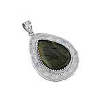 Load image into Gallery viewer, 925 Silver Labradorite Pendant | Teardrop Gemstone for Women