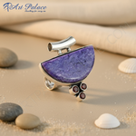 Load image into Gallery viewer, 925 Silver Charoite & Garnet Pendant | Women's Gemstone Jewelry