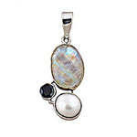 Load image into Gallery viewer, 925 Silver Moonstone & Pearl Pendant | Gemstone Jewelry for Women
