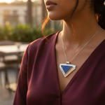 Load image into Gallery viewer, 925 Silver Lapis Lazuli Pendant for Women | Triangle Pendant