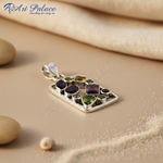 Load image into Gallery viewer, 925 Silver Multi-Gemstone Pendant Necklace for Women