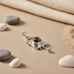 将图像加载到图库查看器中, 925 Silver Green Stone Pendant for Women | Modern Jewelry Gift