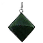 Load image into Gallery viewer, 925 Silver Green Jade Pendant Necklace | Square Gemstone Jewelry