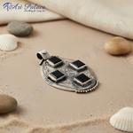 Load image into Gallery viewer, 925 Silver Onyx Pendant for Women | Statement Jewelry