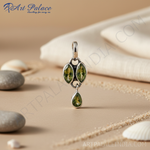 Load image into Gallery viewer, 925 Silver Peridot Pendant for Women | Green Gemstone Jewelry