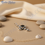 Load image into Gallery viewer, 925 Silver Black Stone Cross Pendant | Religious Jewelry Gift